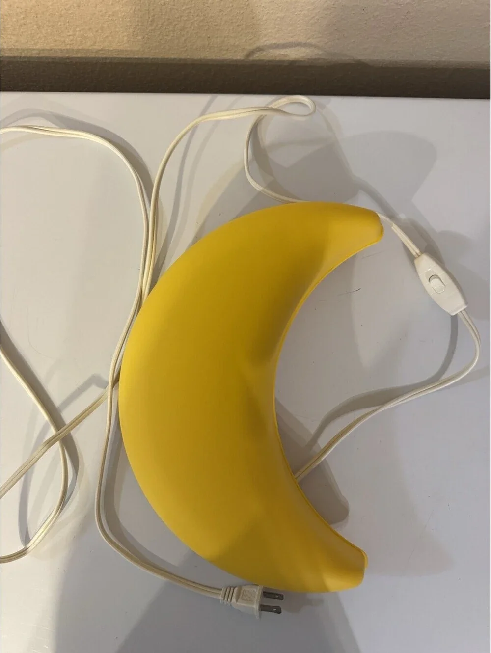 IKEA Yellow Moon Wall Plug-In Night Light w/ Switch for Kids & Teens, 11 in